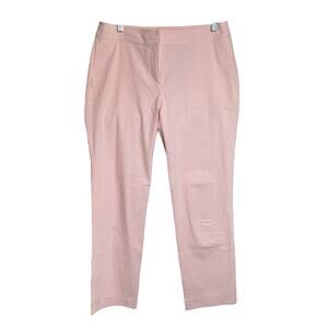 J Crew Women's Pink Striped Seersucker Favorite Fit Pants‎ Size 8 Career Preppy